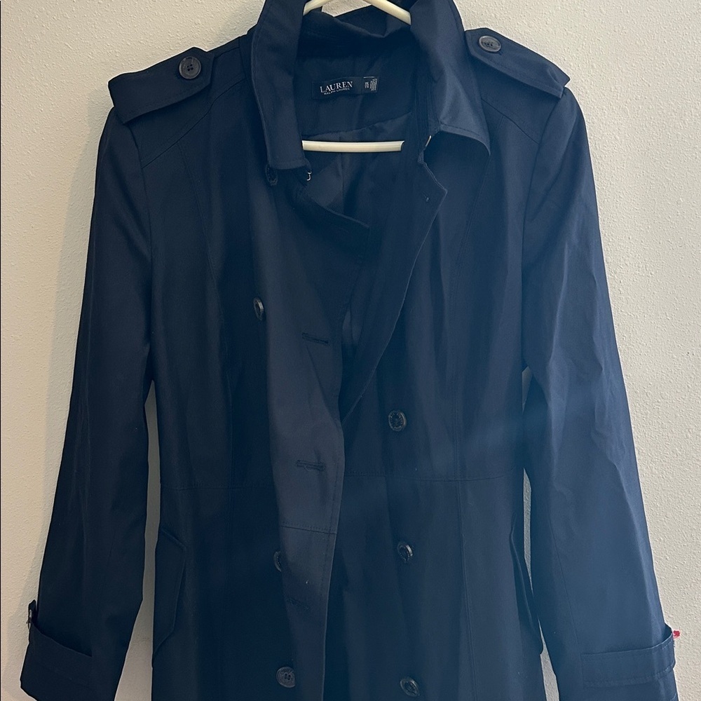 Lauren Ralph Lauren Navy Double-Breasted Trench Coat